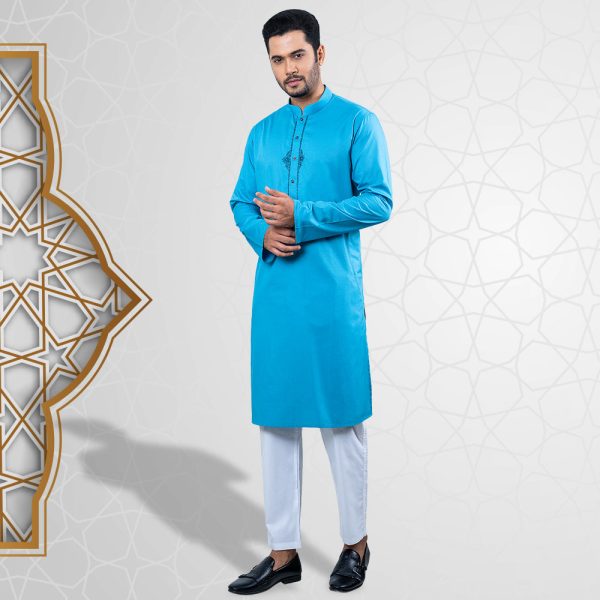 Classic Blue Color Regular Fit Panjabi by LUBNAN