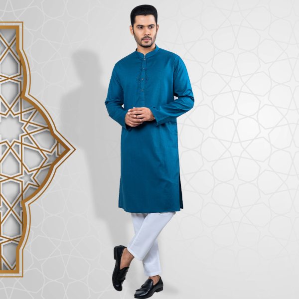 Turquoise Color Regular Fit Panjabi by LUBNAN