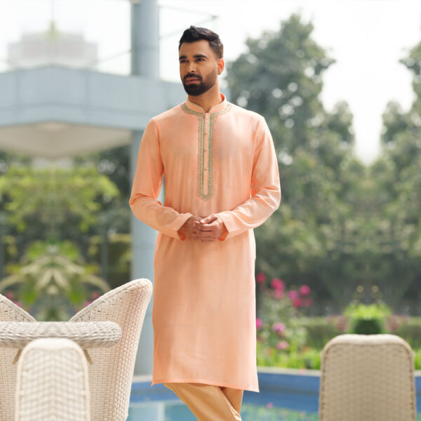 Mens Cream Colour Luxury Panjabi set by LUBNAN