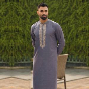 Luxury Grey Colour Panjabi by LUBNAN