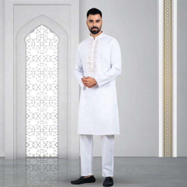 Lubnan Men’s Regular Fit White Color Panjabi