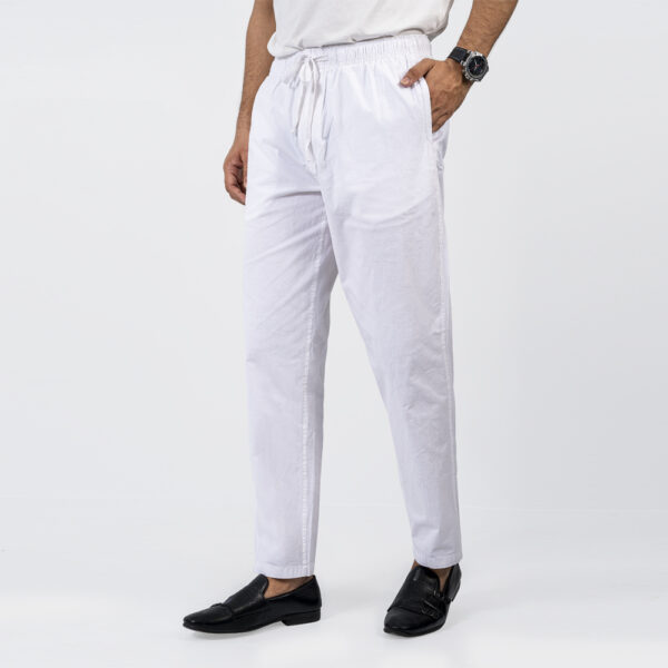 Men’s White Colour Regular Fit Pajama by LUBNAN