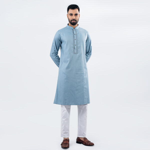 Lubnan Men’s Regular Fit Lite Teal Color Panjabi