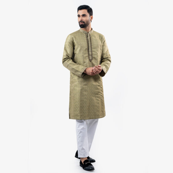 Lubnan Men’s Regular Fit Lite Green Color Panjabi