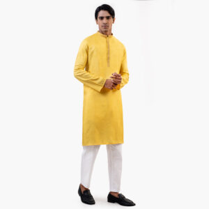 Luxury Yellow Regular Fit Panjabi by LUBNAN
