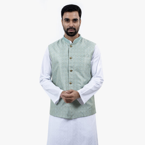 Premium Pastel Color Printed Waistcoat by LUBNAN