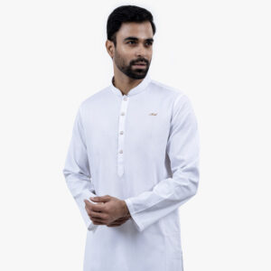 Lubnan Men’s Slim Fit White Colour Panjabi