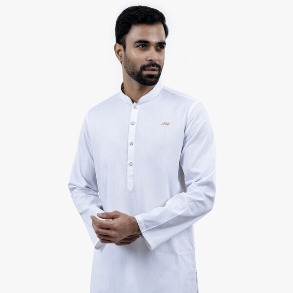 Lubnan Men’s Slim Fit White Colour Panjabi