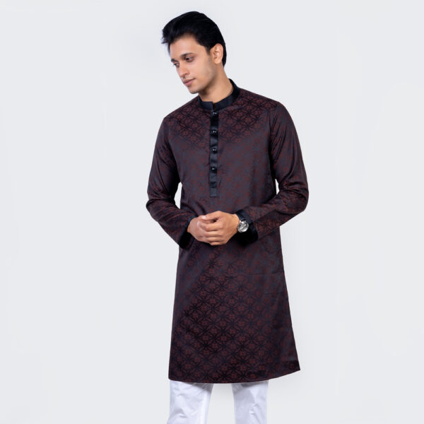 LUBNAN Men’s Slim Fit Coffee Color Premium Panjabi