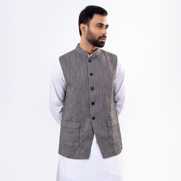 Premium Black & White Color Waistcoat by Lubnan