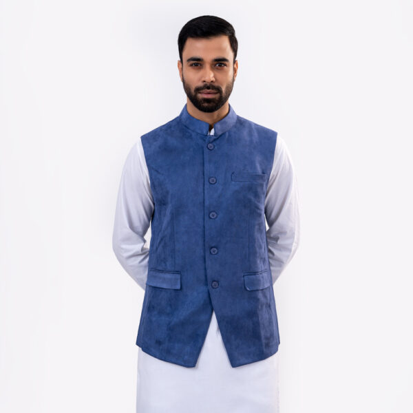 Premium Lite Blue Color Waistcoat by Lubnan
