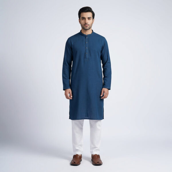 LUBNAN Men’s Blue Color Regular Fit Premium Panjabi
