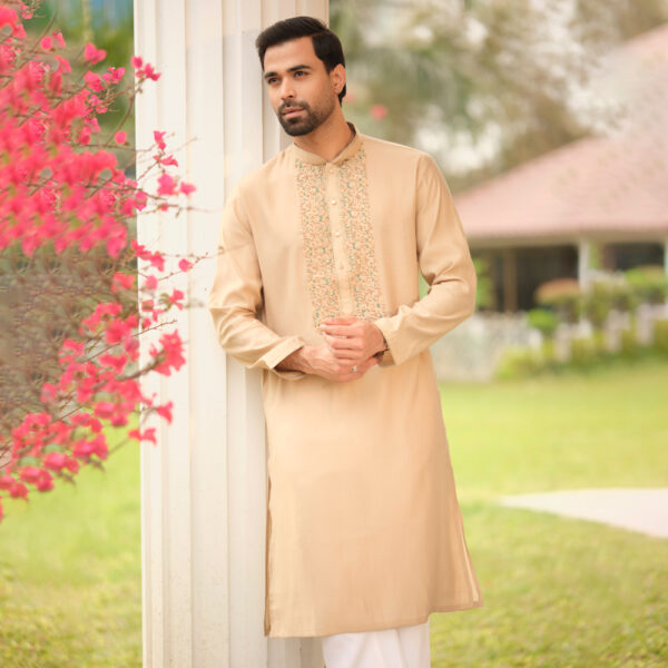 LUBNAN Men’s Brown Color Regular Fit Premium Panjabi