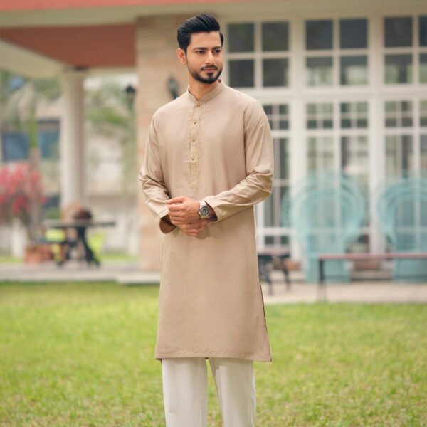 LUBNAN Men’s Brown Color Regular Fit Premium Panjabi