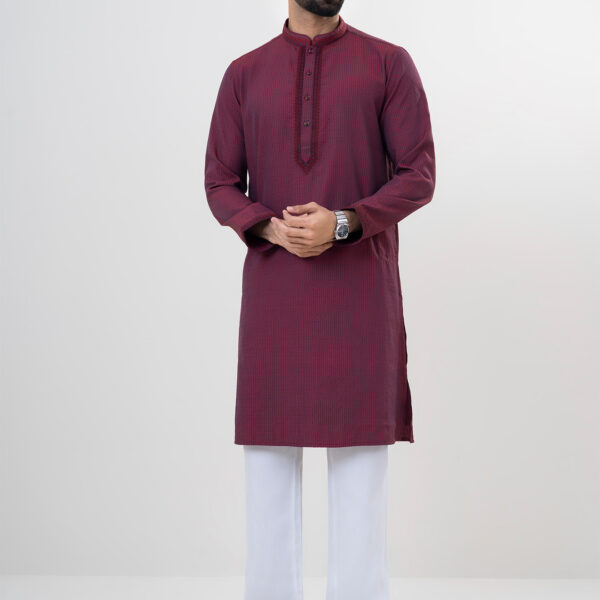 LUBNAN Men’s Maroon Color Regular Fit Premium Panjabi