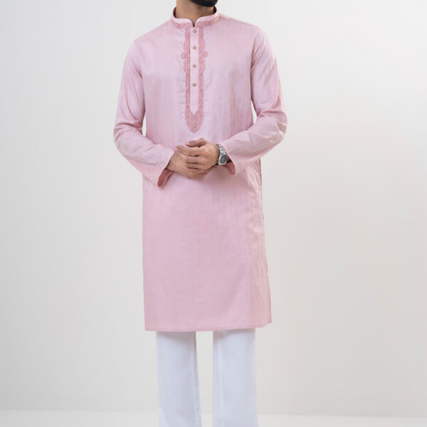 LUBNAN Men’s Pink Color Regular Fit Premium Panjabi