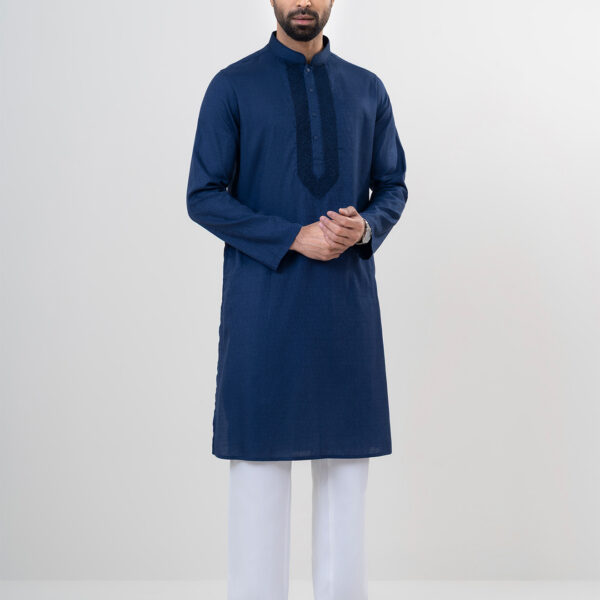 LUBNAN Men’s Blue Color Regular Fit Premium Panjabi