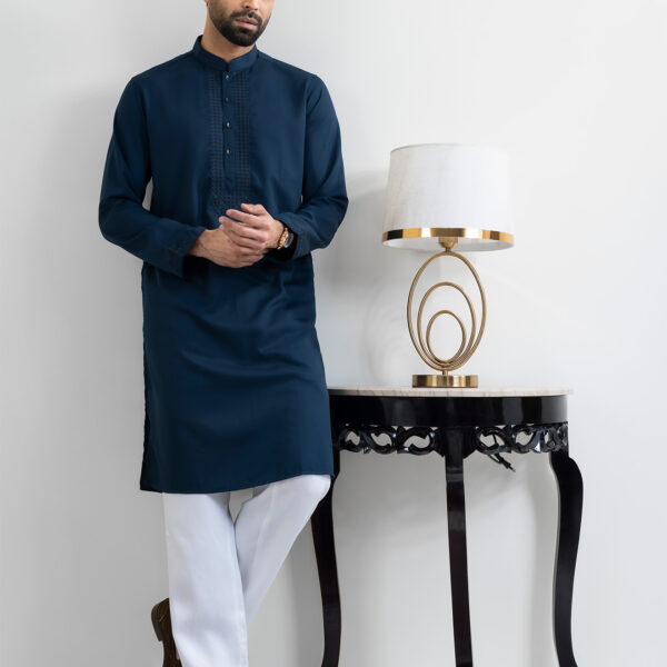 LUBNAN Men’s Blue Color Regular Fit Premium Panjabi