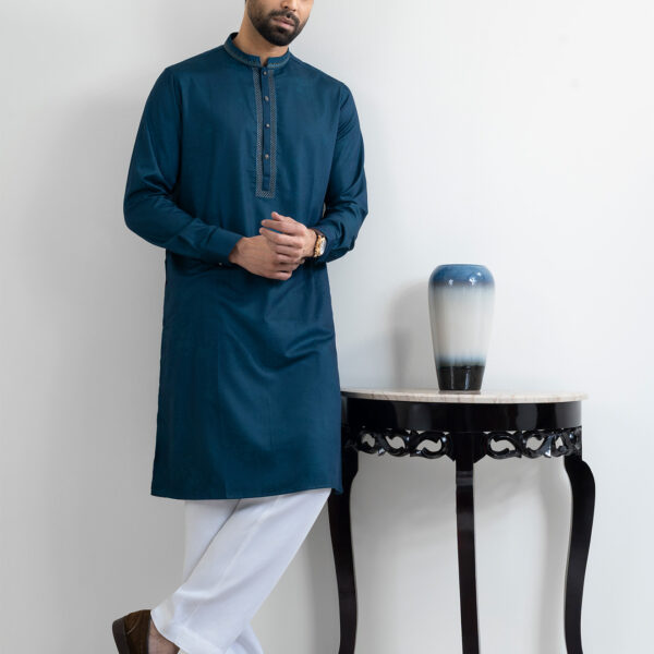 LUBNAN Men’s Blue Color Regular Fit Premium Panjabi