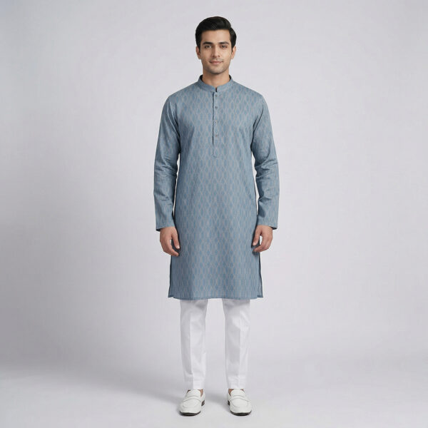 LUBNAN Men’s Sky Color Regular Fit Premium Panjabi