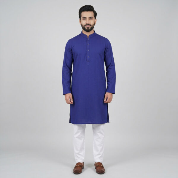 LUBNAN Men’s Blue Color Slim Fit Premium Panjabi
