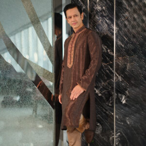 LUBNAN Men’s Coffee Color Regular Fit Premium Panjabi