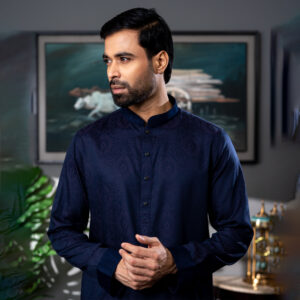 LUBNAN Men’s Blue Color Slim Fit Premium Panjabi